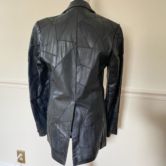 Vintage 1970s Patchwork Leather Blazer Designed by Robert Lee - Picture 5 of 5
